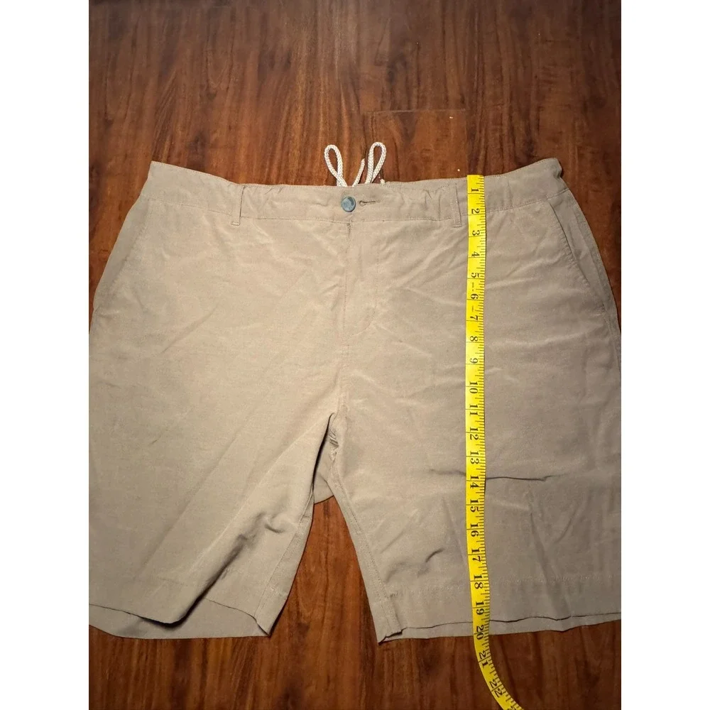 Faherty All Day Shorts Tan Mens Size 38 MSC0012 Chino Flat Front Preppy Beachy